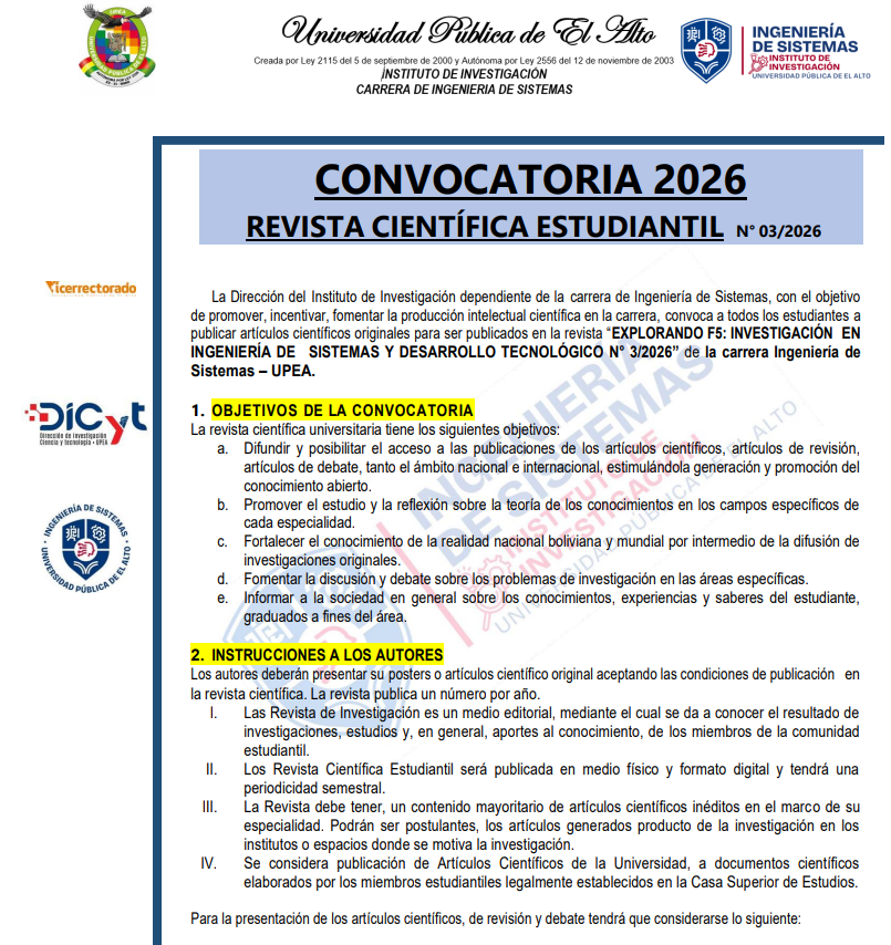 Convocatoria Estudiantil